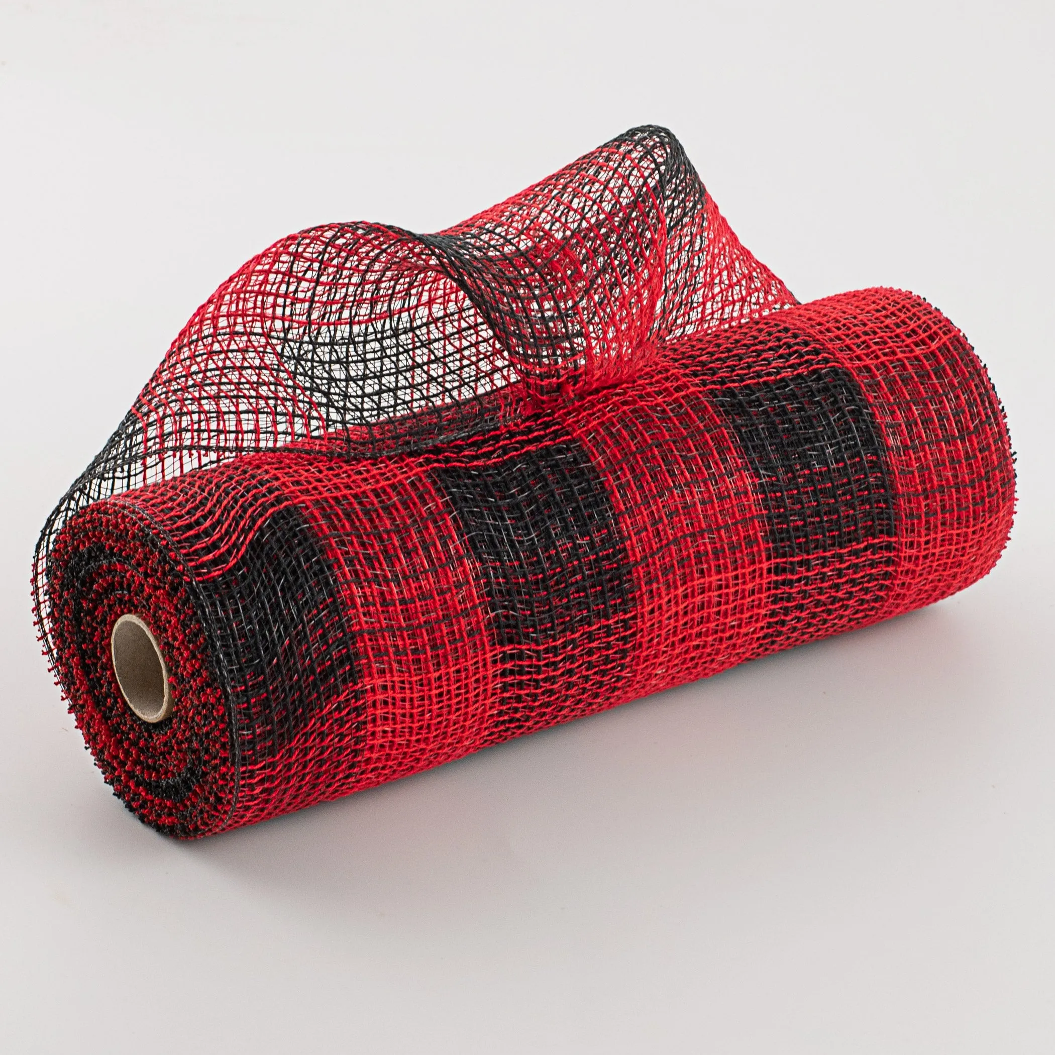 10" Fabric Mesh: Black & Red Plaid