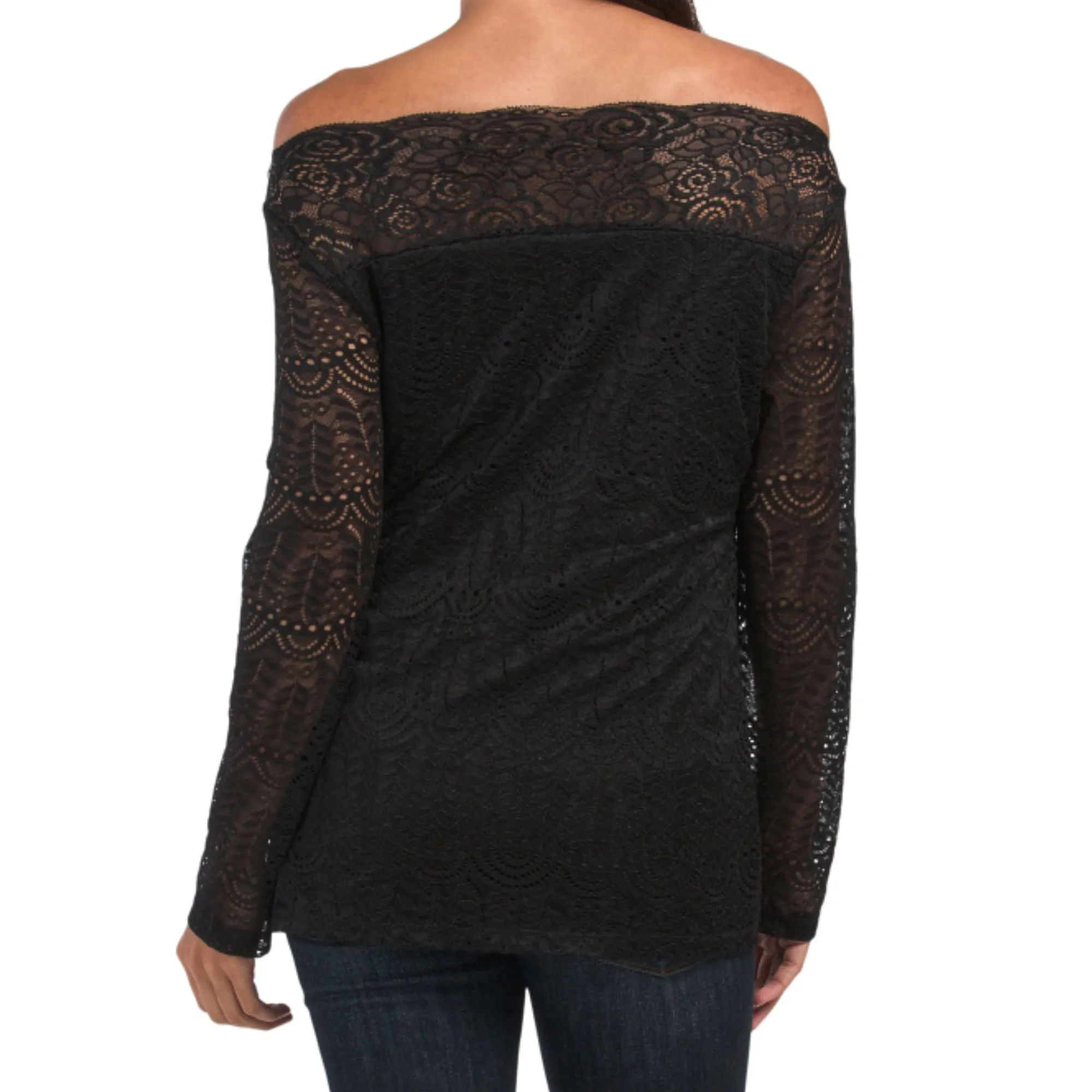 ADIVA Women's All Over Off the Shoulder Lace Top