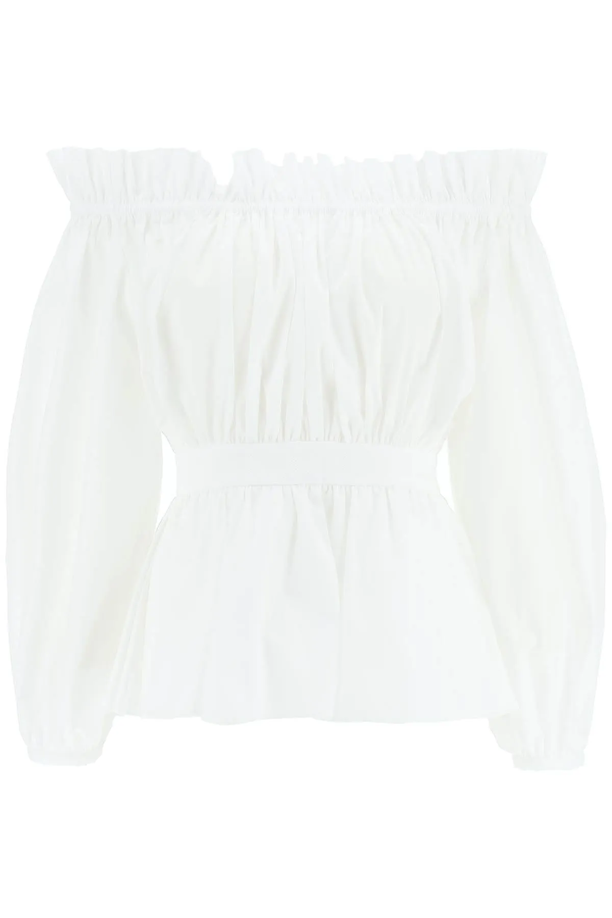 Alexander mcqueen ruched poplin blouse