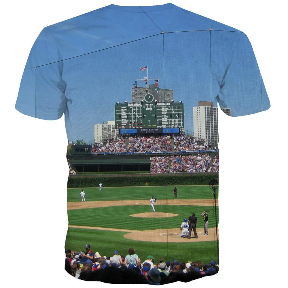 Baseball T shirts Men Stadium T-shirts Graphic Game T shirts Funny White Tshirt Anime