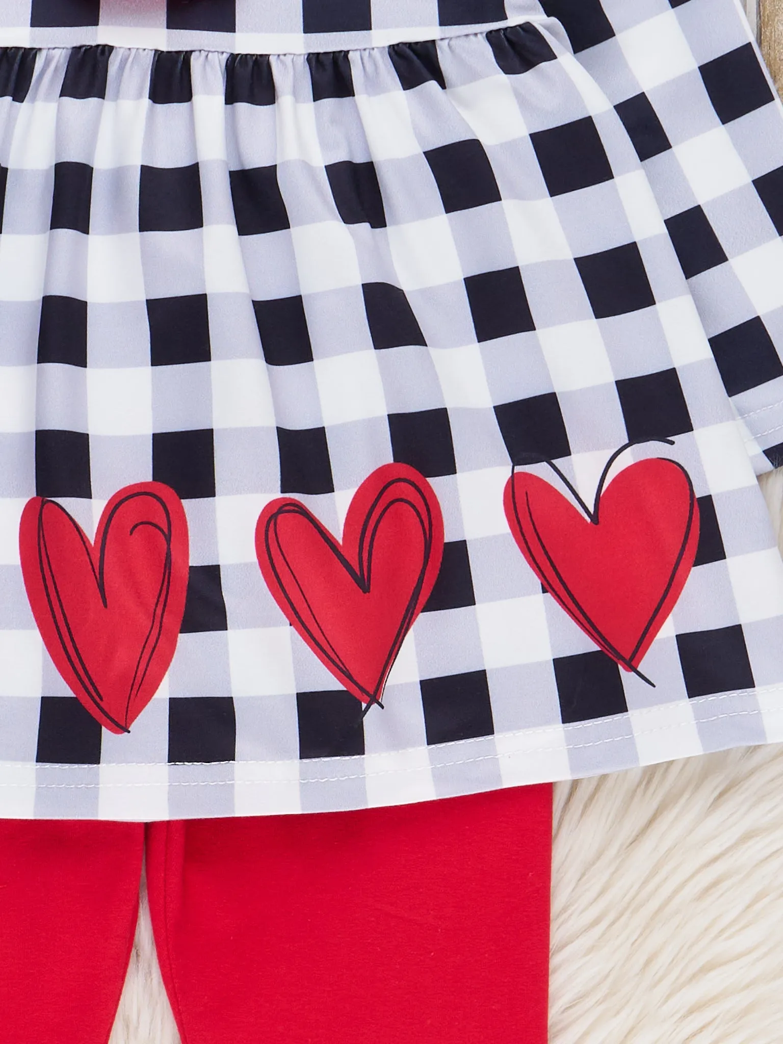 Black & White Gingham Hearts Outfit - Restocked!