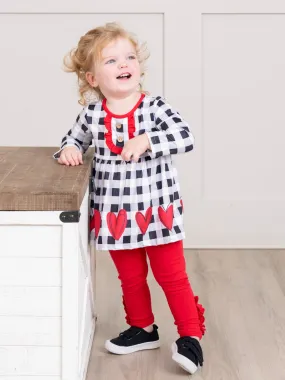 Black & White Gingham Hearts Outfit - Restocked!