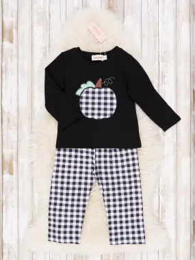 Black & White Gingham Pumpkin Outfit