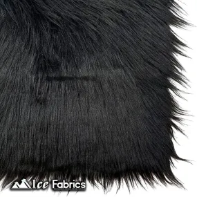 Black IceFabrics Square Shaggy Long Pile Faux Fur Fabric