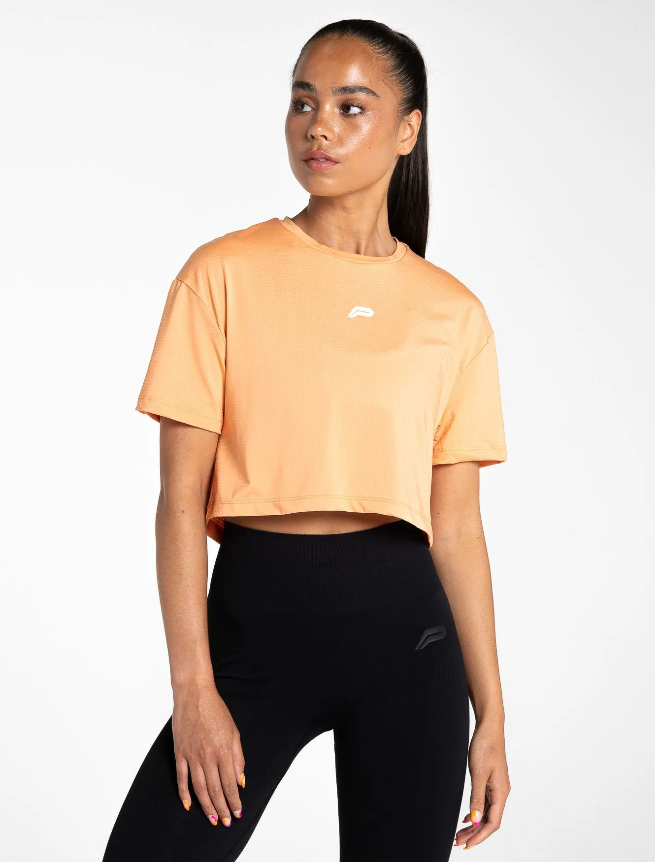 Breeze Crop T-Shirt - Coral