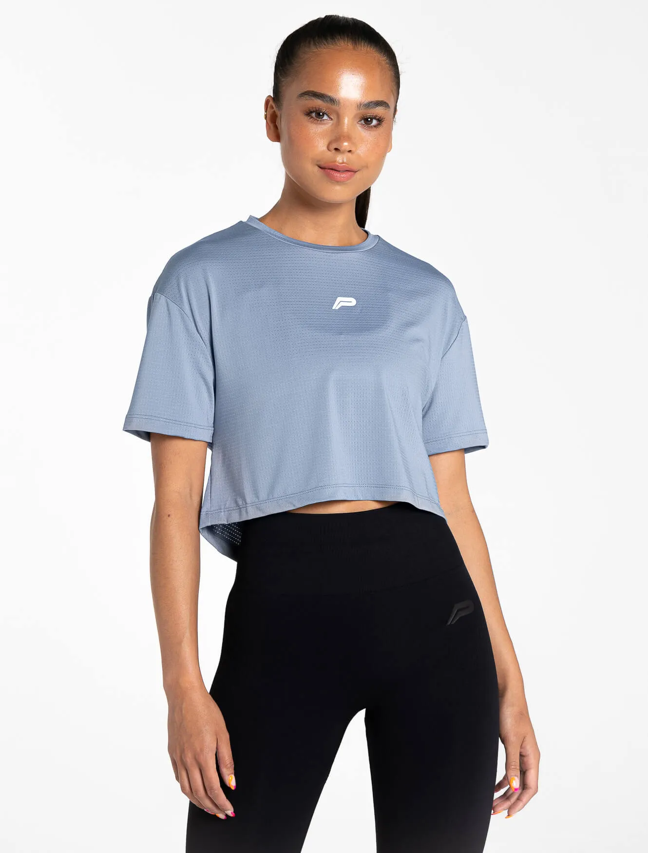 Breeze Crop T-Shirt - Dusky Blue