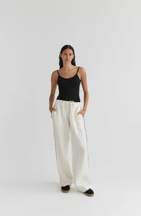 Contrast Piping Drawstring Pant