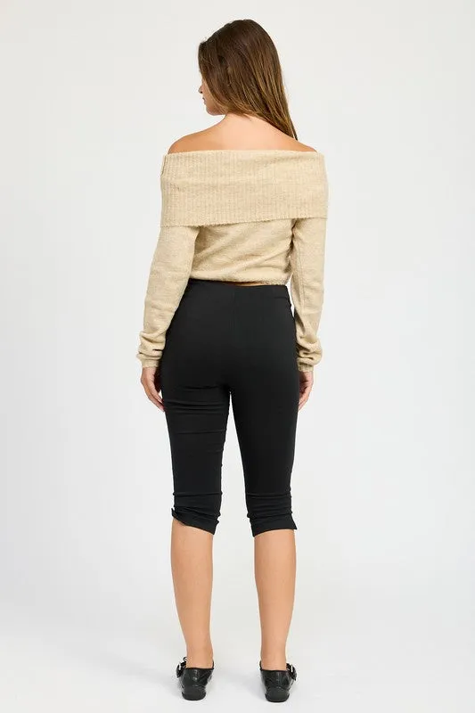 Emory Park OFF SHOULDER FOLD OVER TOP