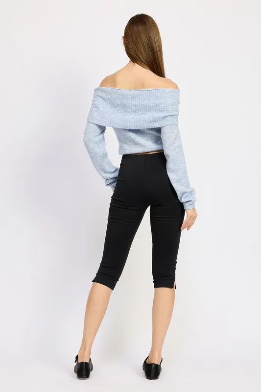 Emory Park OFF SHOULDER FOLD OVER TOP