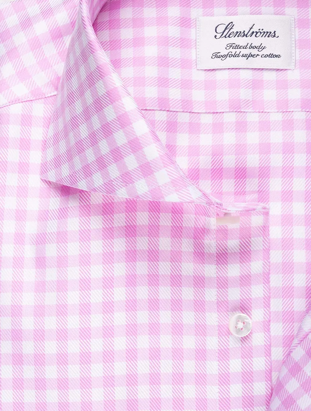 Fitted Check Shirt Pink