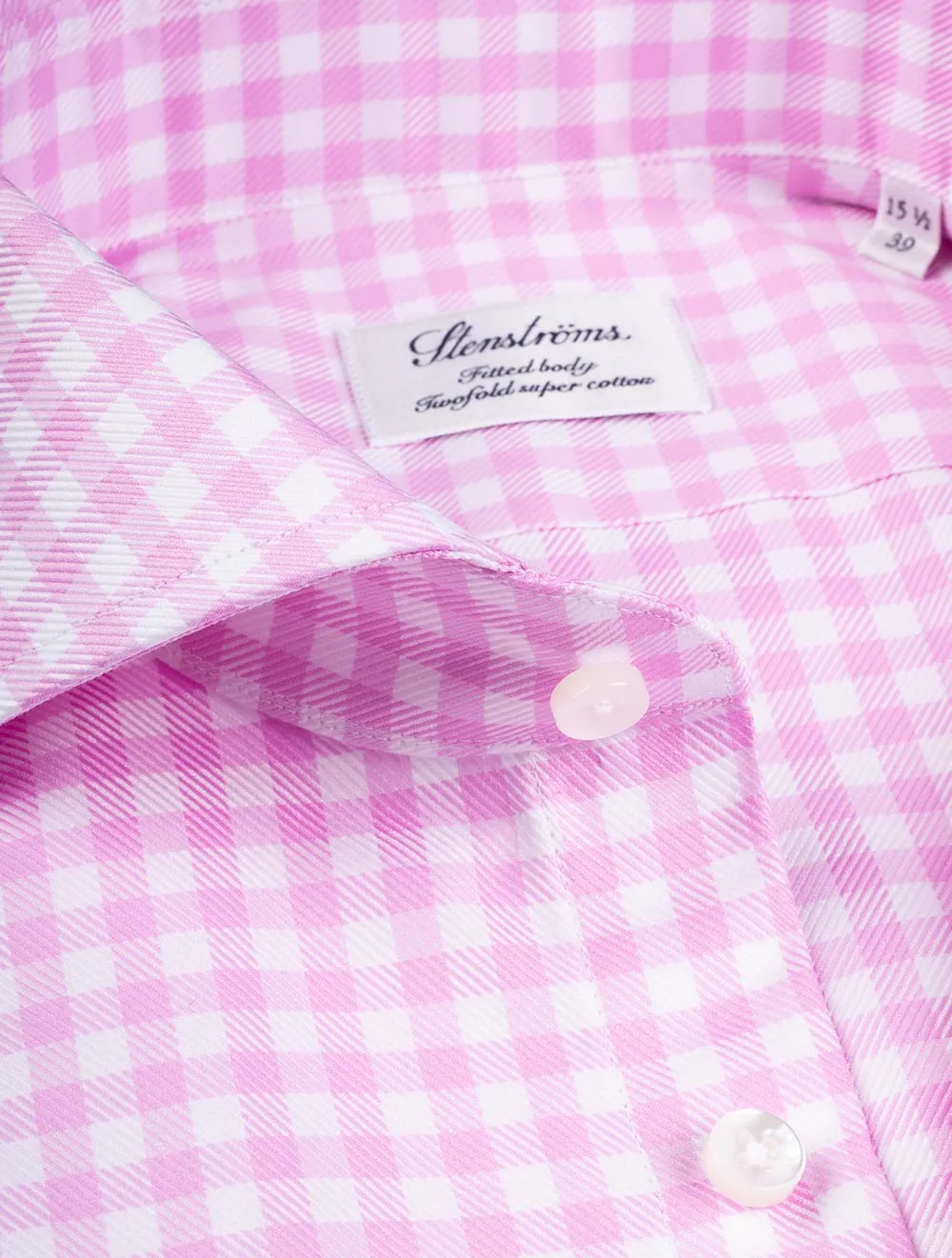 Fitted Check Shirt Pink