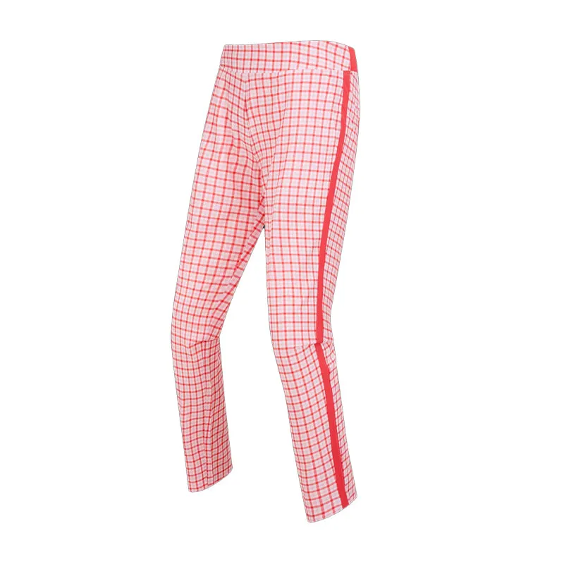 FOOTJOY Gingham Lightweight Women's Cropped Pants (Pink/Red)