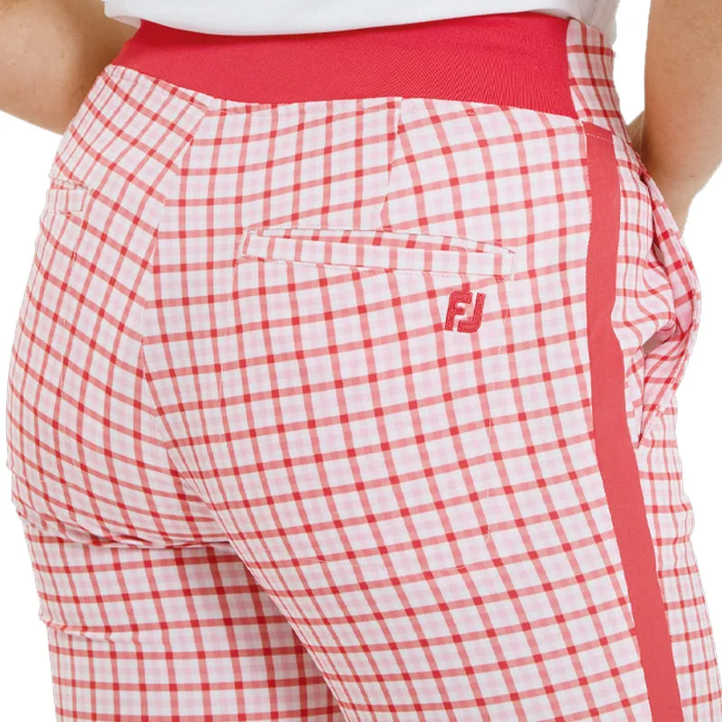 FOOTJOY Gingham Lightweight Women's Cropped Pants (Pink/Red)