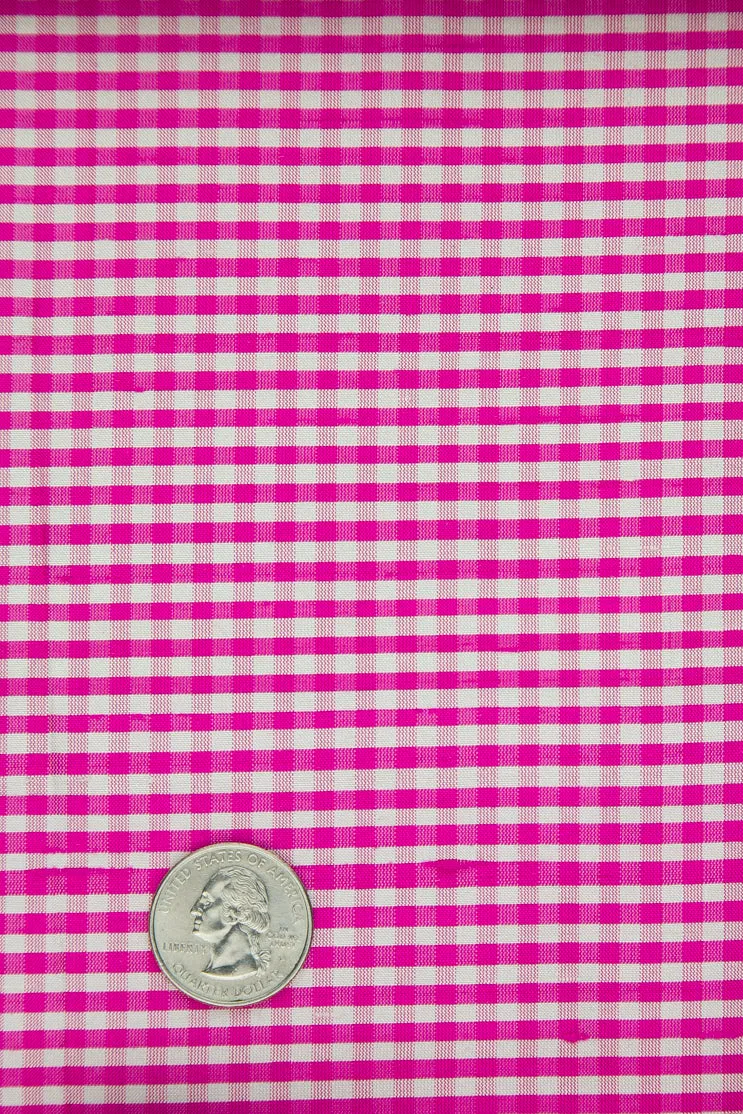 Fuchsia Gingham Shantung 631 Fabric