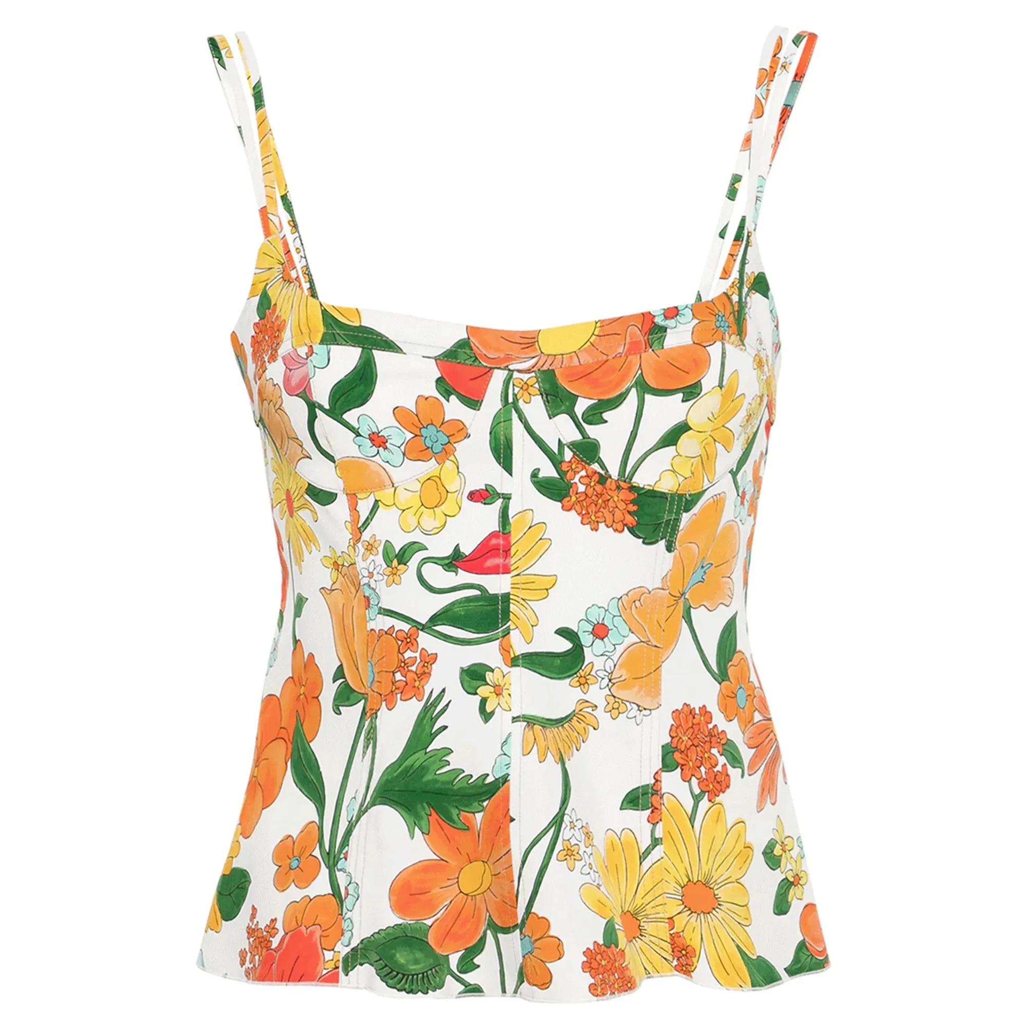 Garden Print Peplum Top