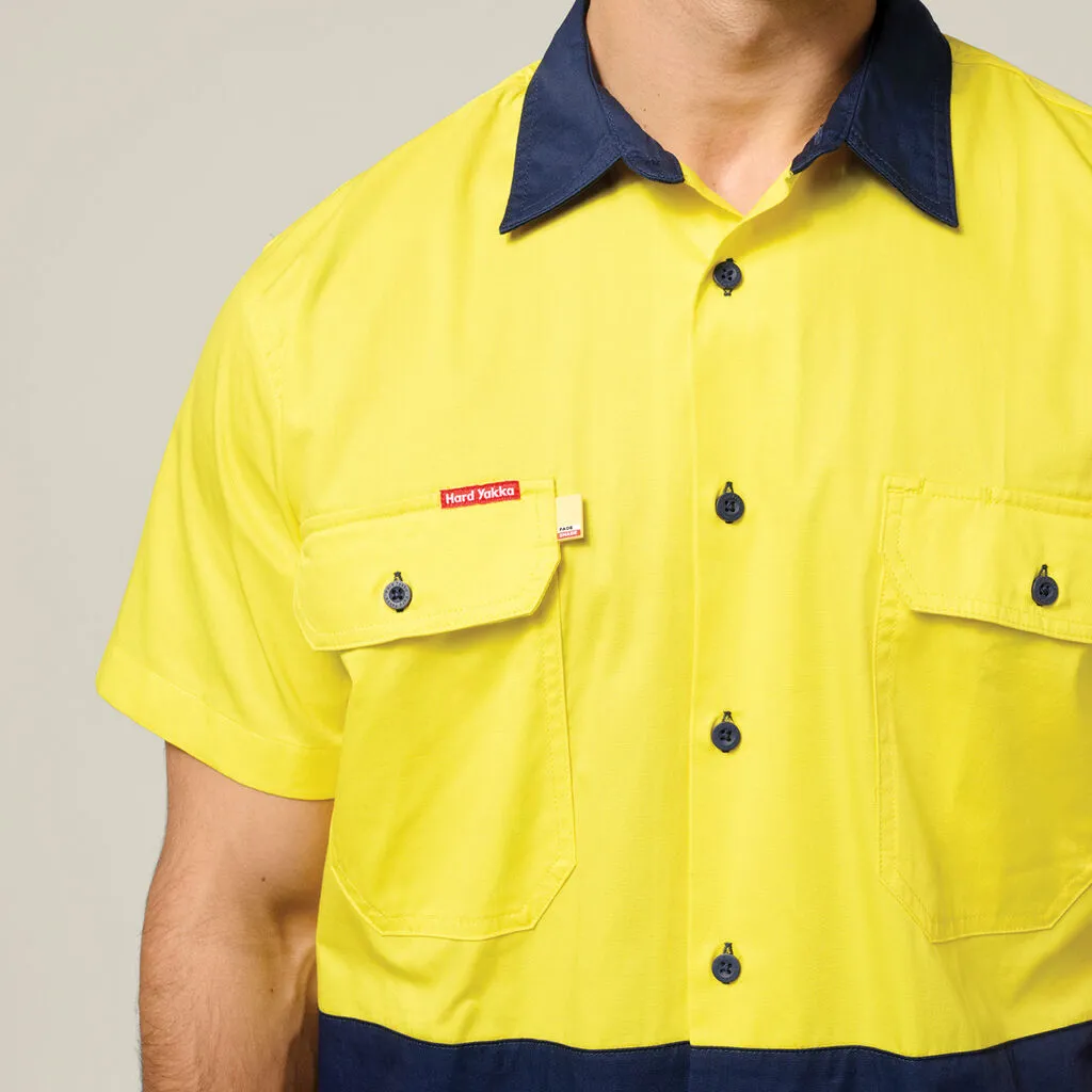 Hard Yakka Core Hi-Vis 2 Tone Vented Short Sleeve Shirt (Y07559)