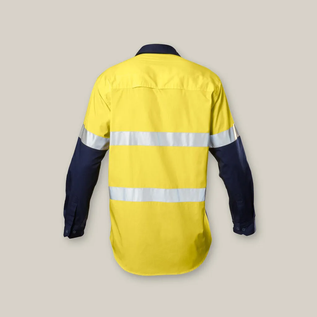 Hard Yakka Core Hi-vis 2 Tone Vented Taped Long Sleeve Cotton Shirt (Y07978)