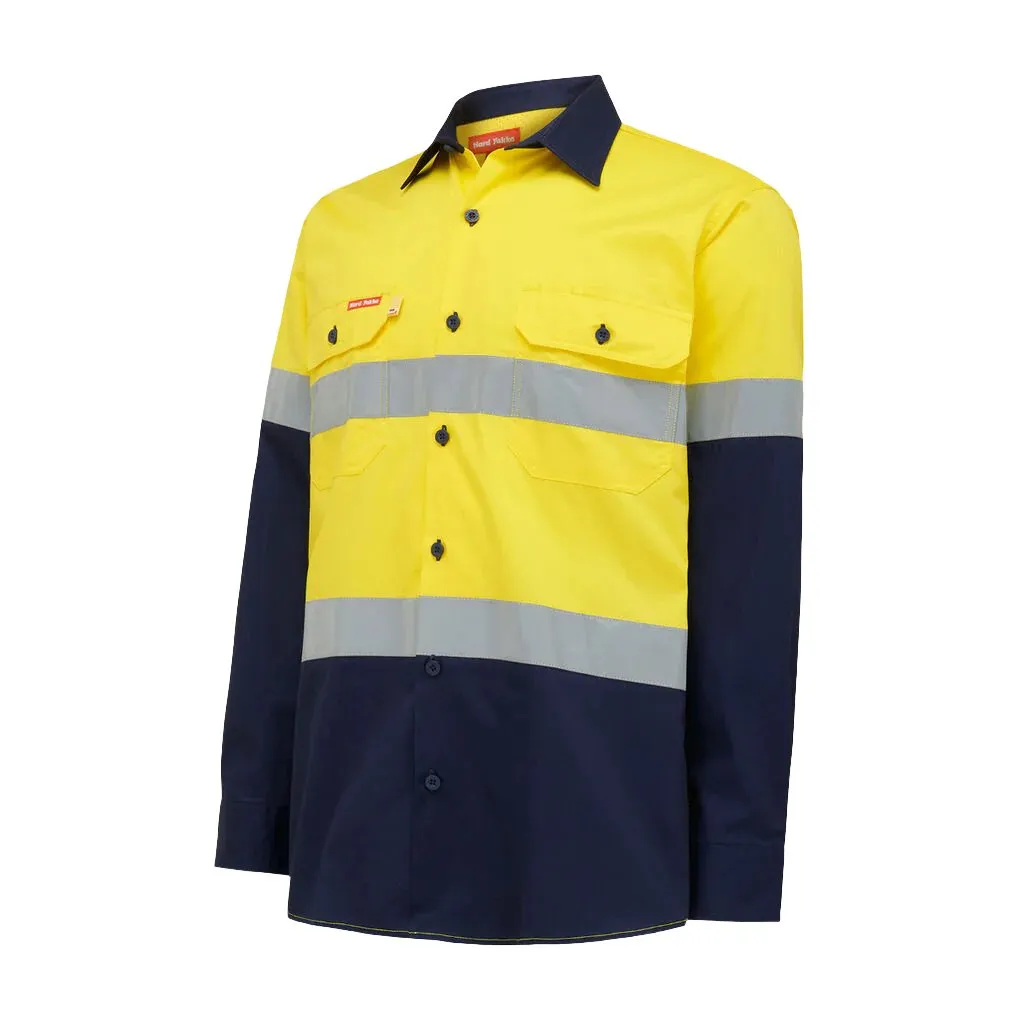 Hard Yakka Core Hi-vis 2 Tone Vented Taped Long Sleeve Cotton Shirt (Y07978)