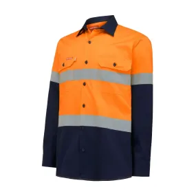 Hard Yakka Core Hi-vis 2 Tone Vented Taped Long Sleeve Cotton Shirt (Y07978)