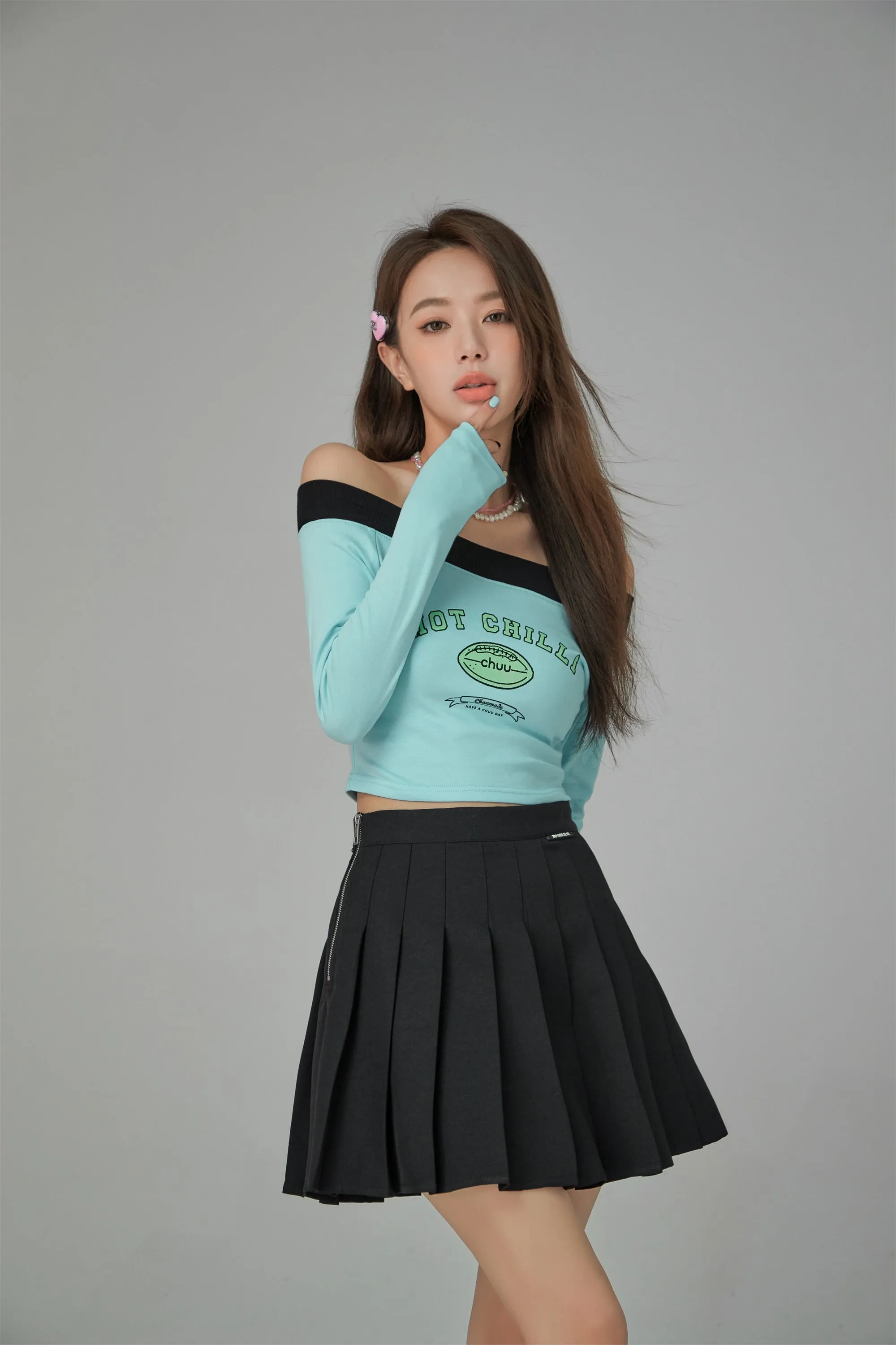 Hot Chilli Off The Shoulder Long Sleeve T-Shirt