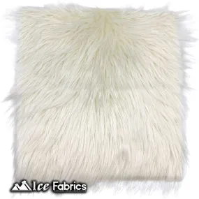 Ivory IceFabrics Square Shaggy Long Pile Faux Fur Fabric