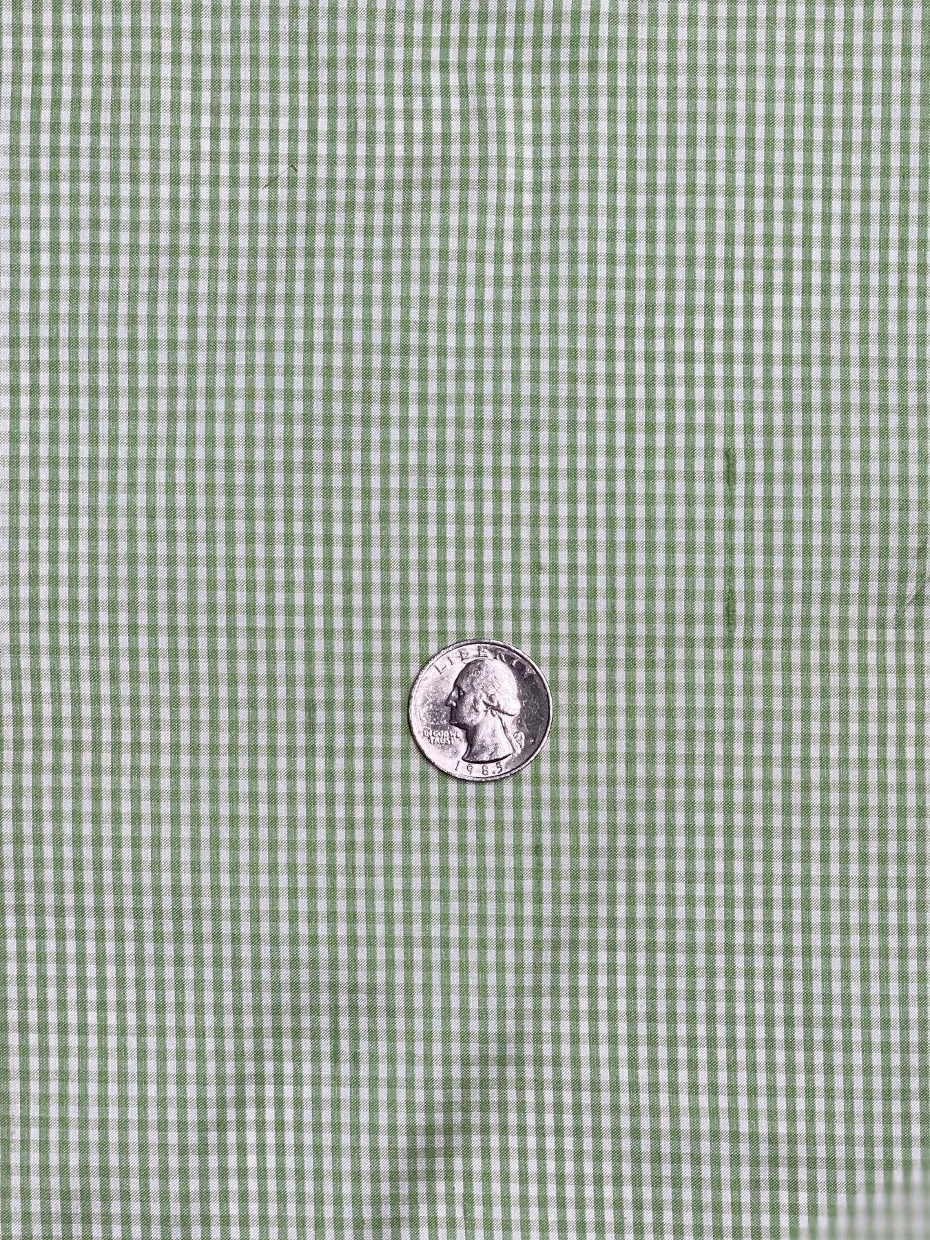 Jade Lime Gingham Shantung 337 Fabric