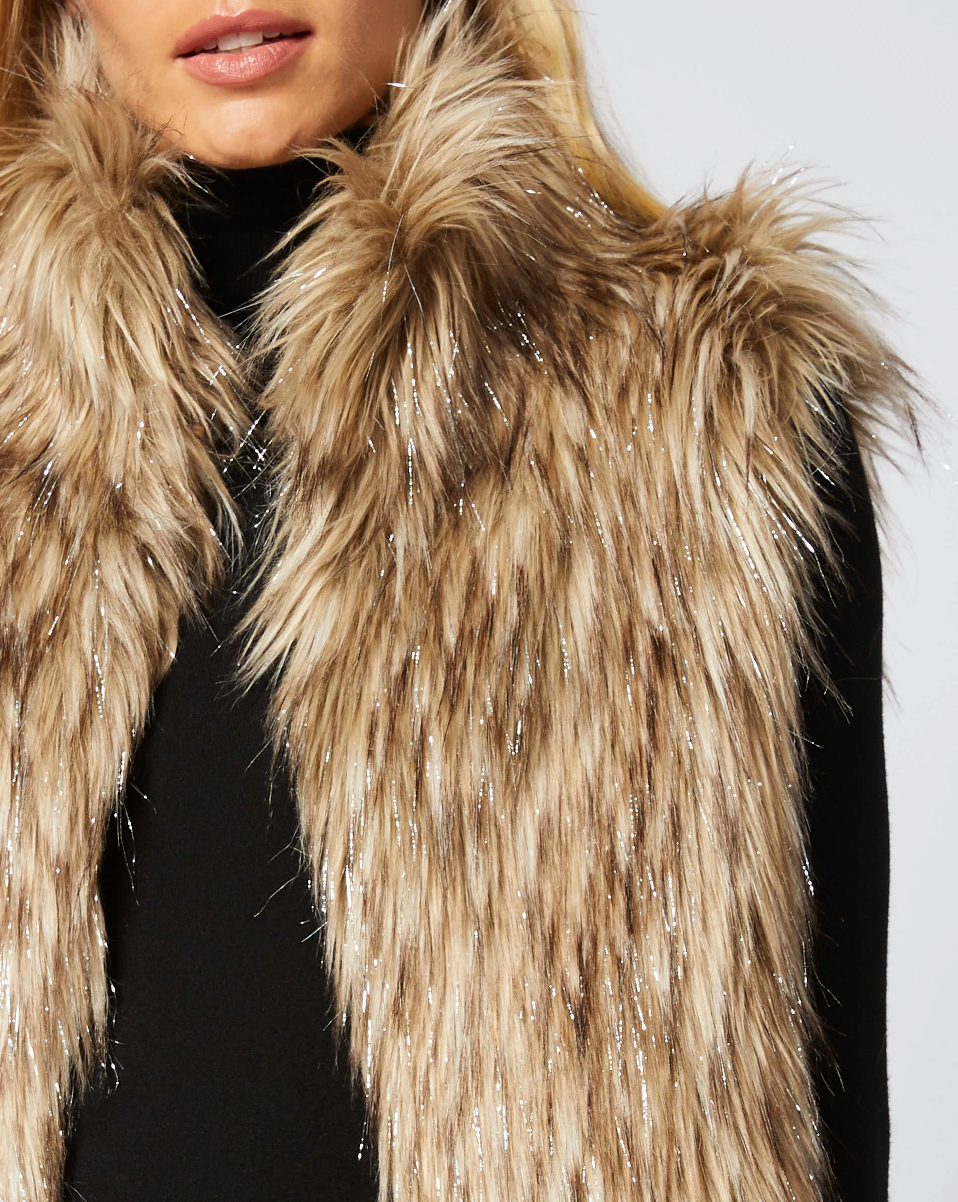 Kate Natural Shine Faux  Fur Vest