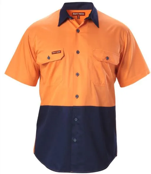 Koolgear Hi Vis, Two Tone, Vented, S/S Cotton Drill Shirt