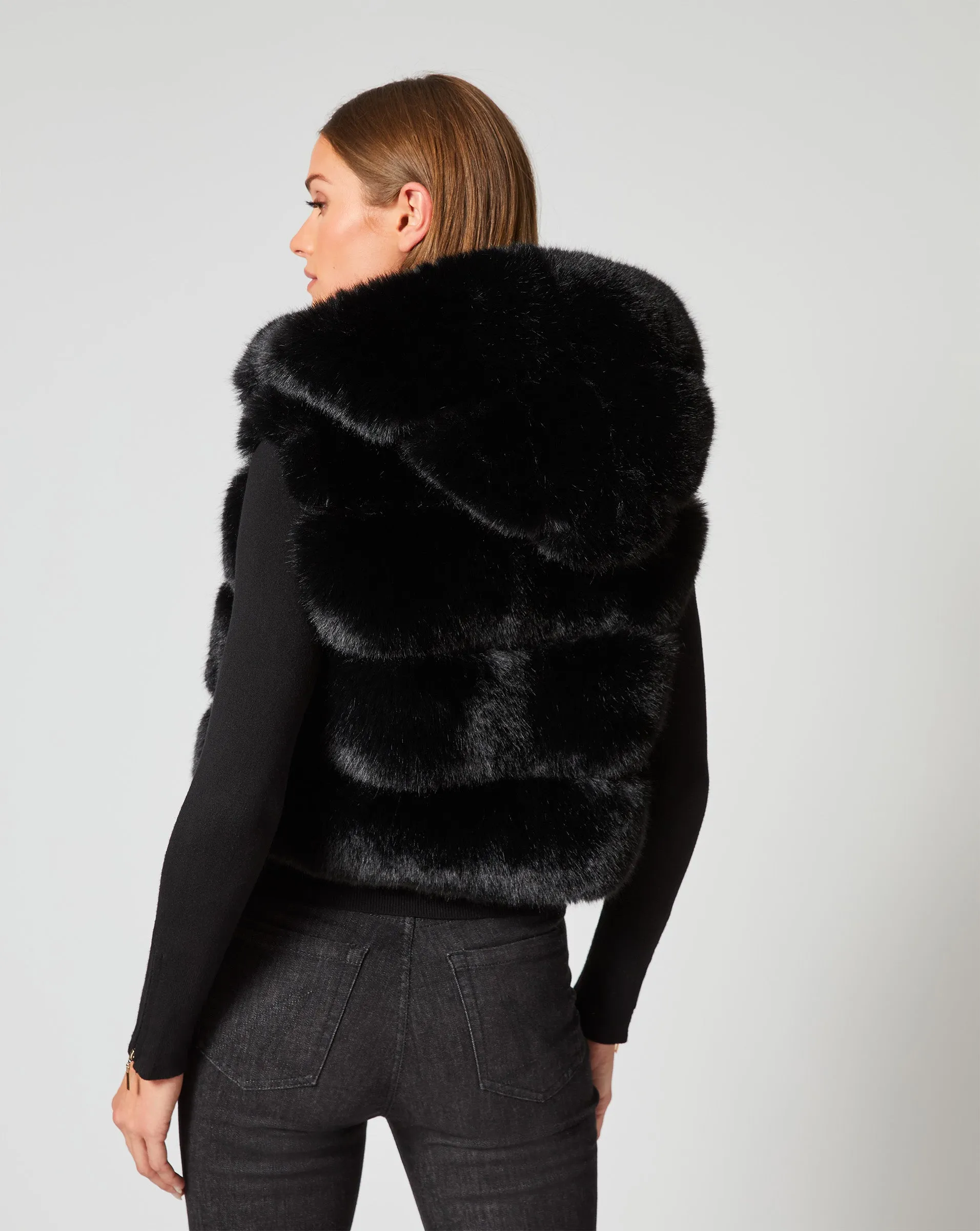 Landau Fox Faux Fur Hooded Vest