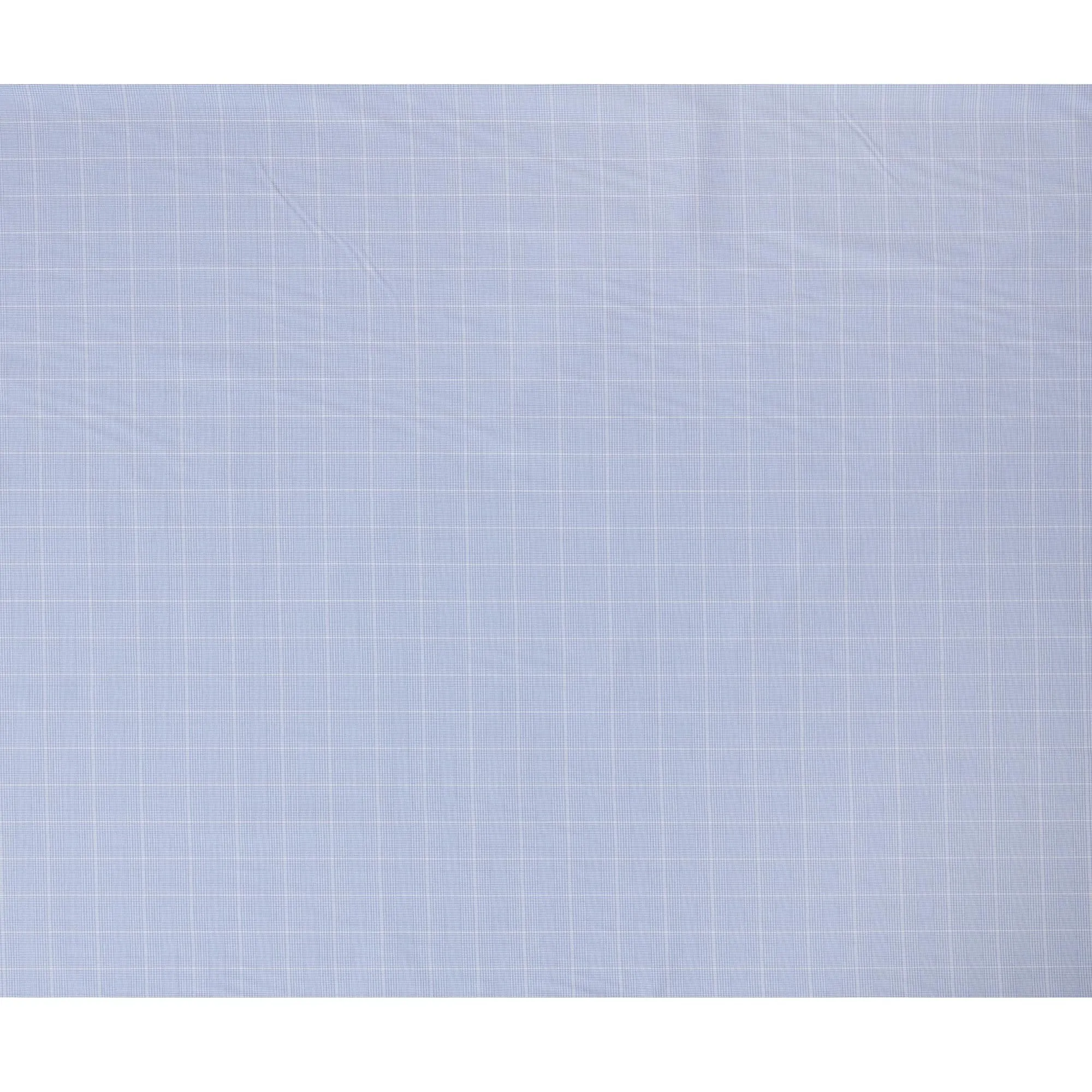 Light Blue and White Plaid 100% Cotton Shirting Fabric, 150 cm Width, Made in Italy-D20485