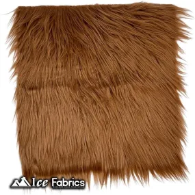 Light Brown IceFabrics Square Shaggy Long Pile Faux Fur Fabric