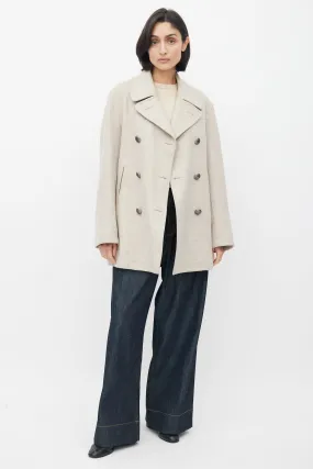 Light Grey Cashmere Double Breasted Coat