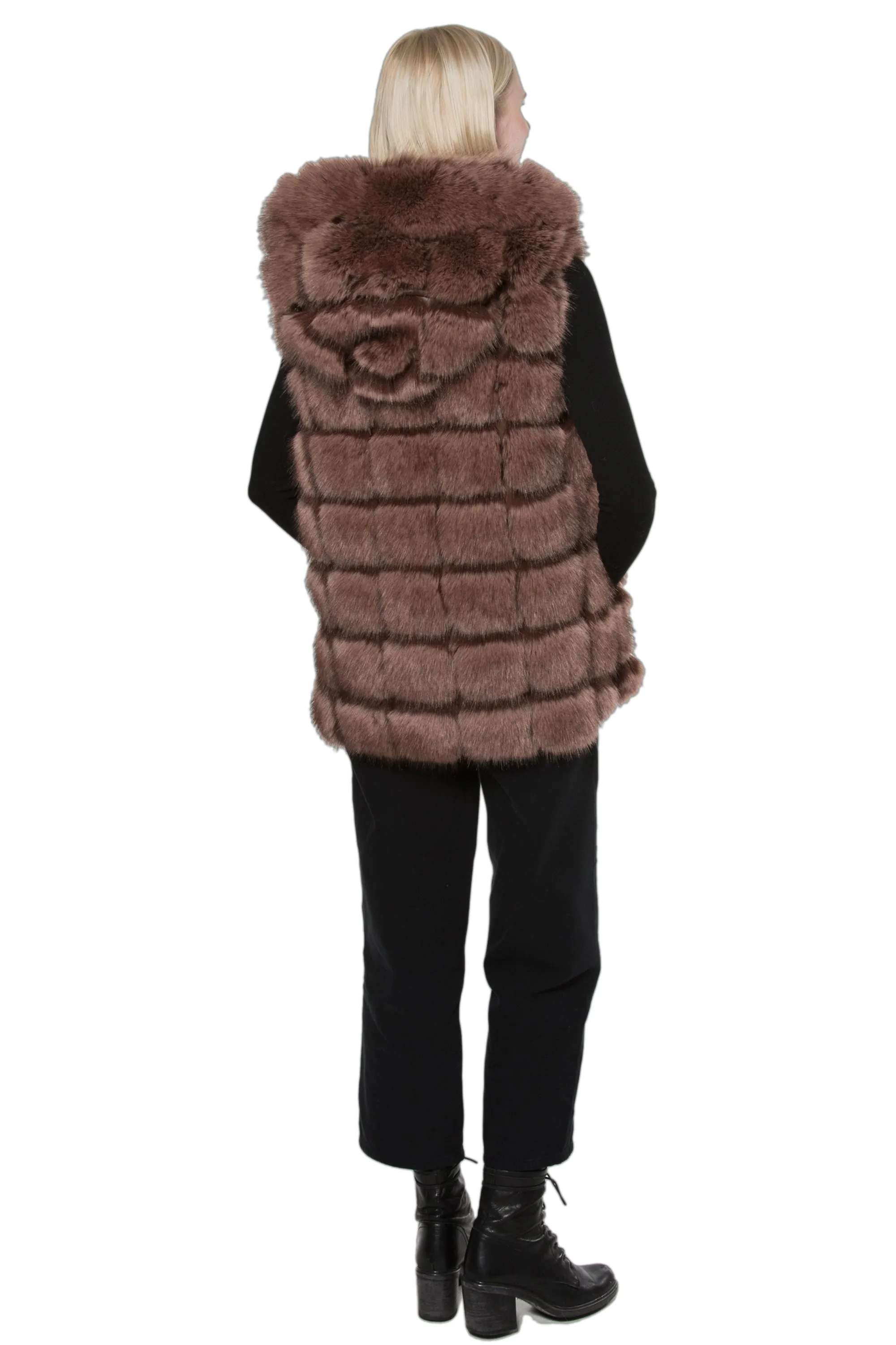 LILLE- Faux Fur Hood Vest