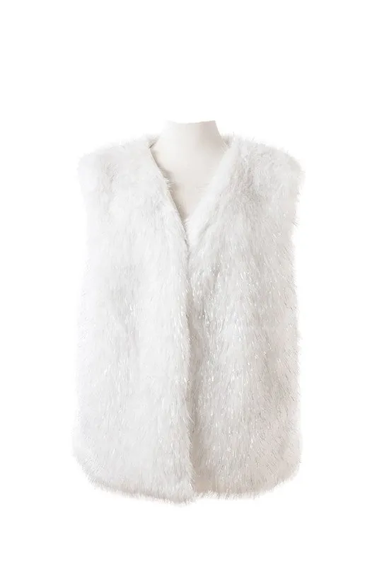 Long Faux Fur Cardigan