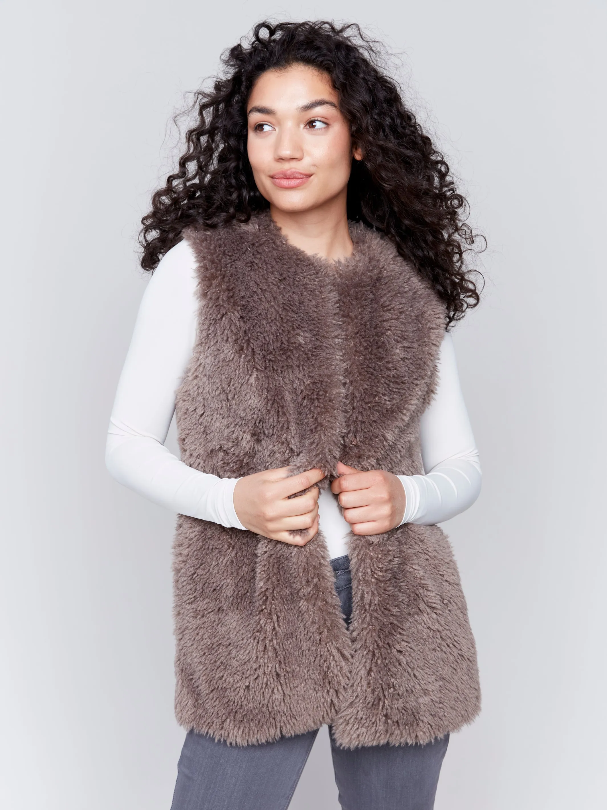 Long Faux Fur Vest