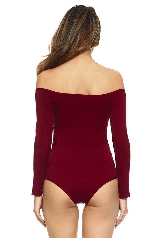 Long Sleeve Off The Shoulder Bodysuit