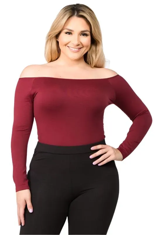 Long Sleeve Off The Shoulder Bodysuit