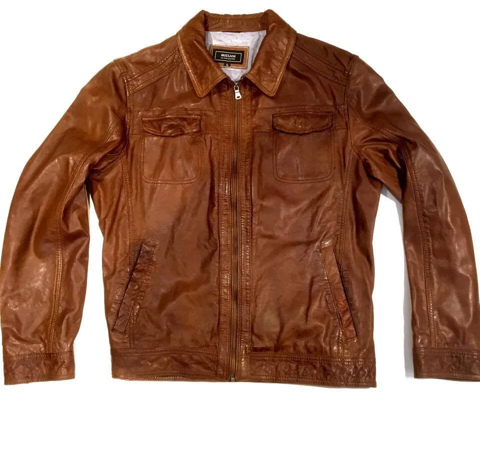 Missani Men's Antique Naked Lambskin Jackets