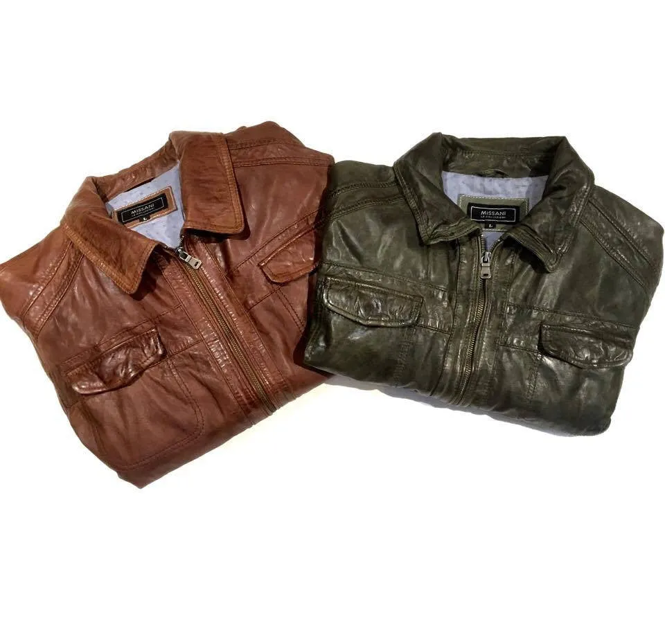 Missani Men's Antique Naked Lambskin Jackets