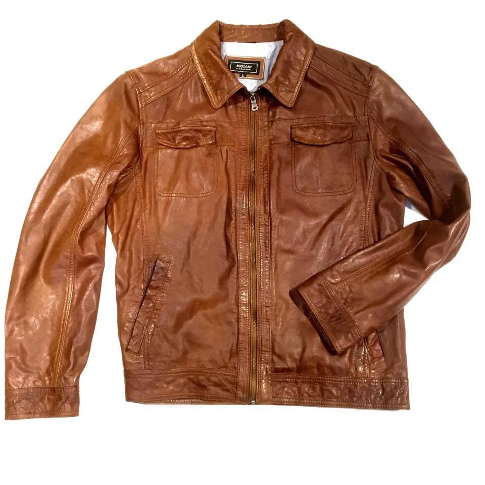 Missani Men's Antique Naked Lambskin Jackets