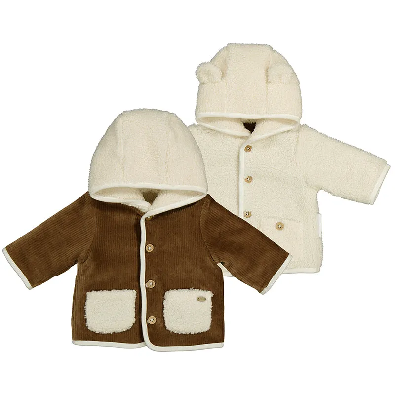 Mocha Reversible shearling Baby coat