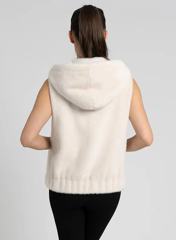 Molly Faux Fur Vest - Ivory