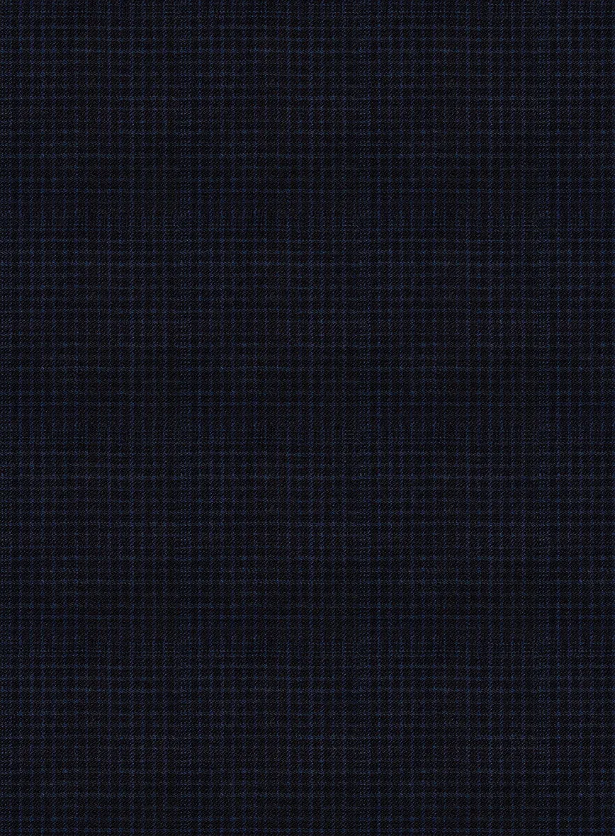 Napolean Alda Gingham Dark Blue Wool Pants