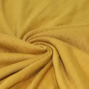 OCHRE MINI DIAMOND POINTELLE 100% COTTON JERSEY PER METRE