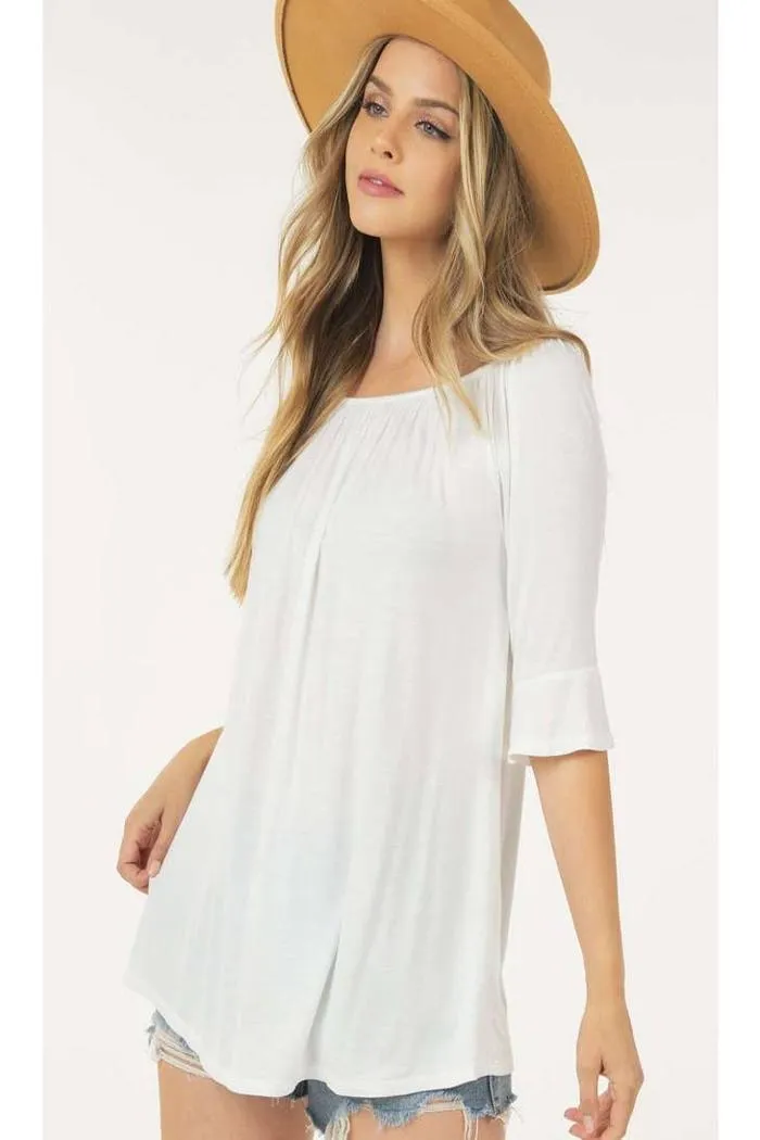 Off Shoulder Ruffled Sleeve