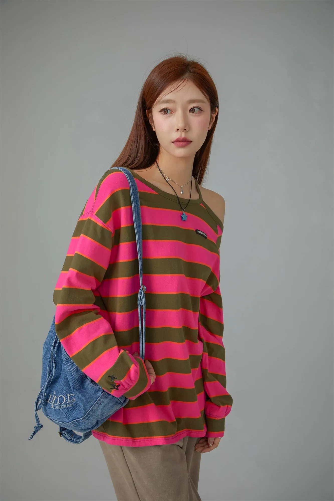 One Off Shoulder Loose Fit T-Shirt