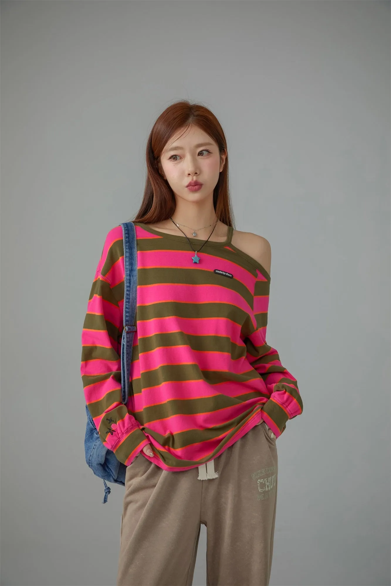 One Off Shoulder Loose Fit T-Shirt