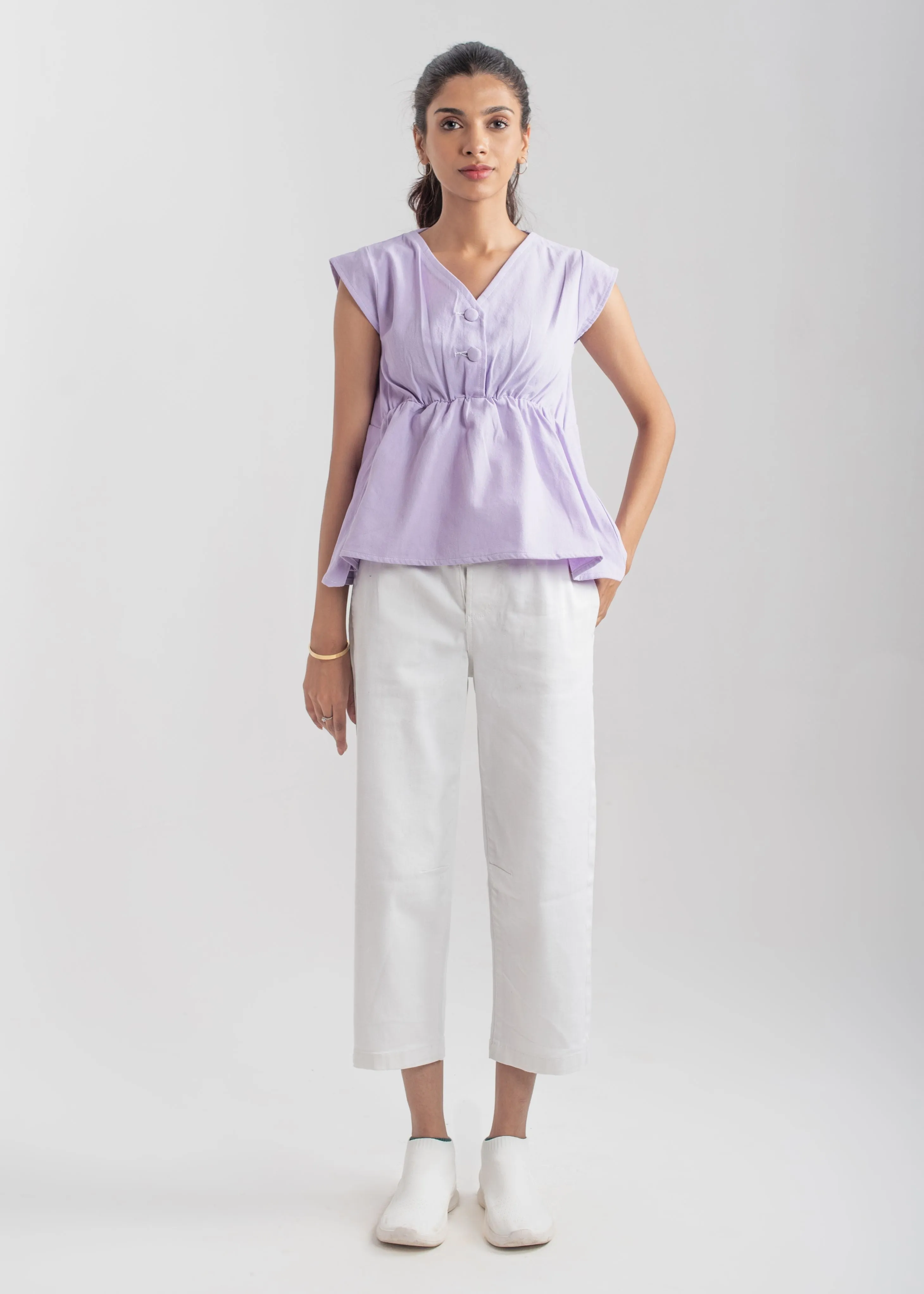 Peplum Top - Pastel Purple