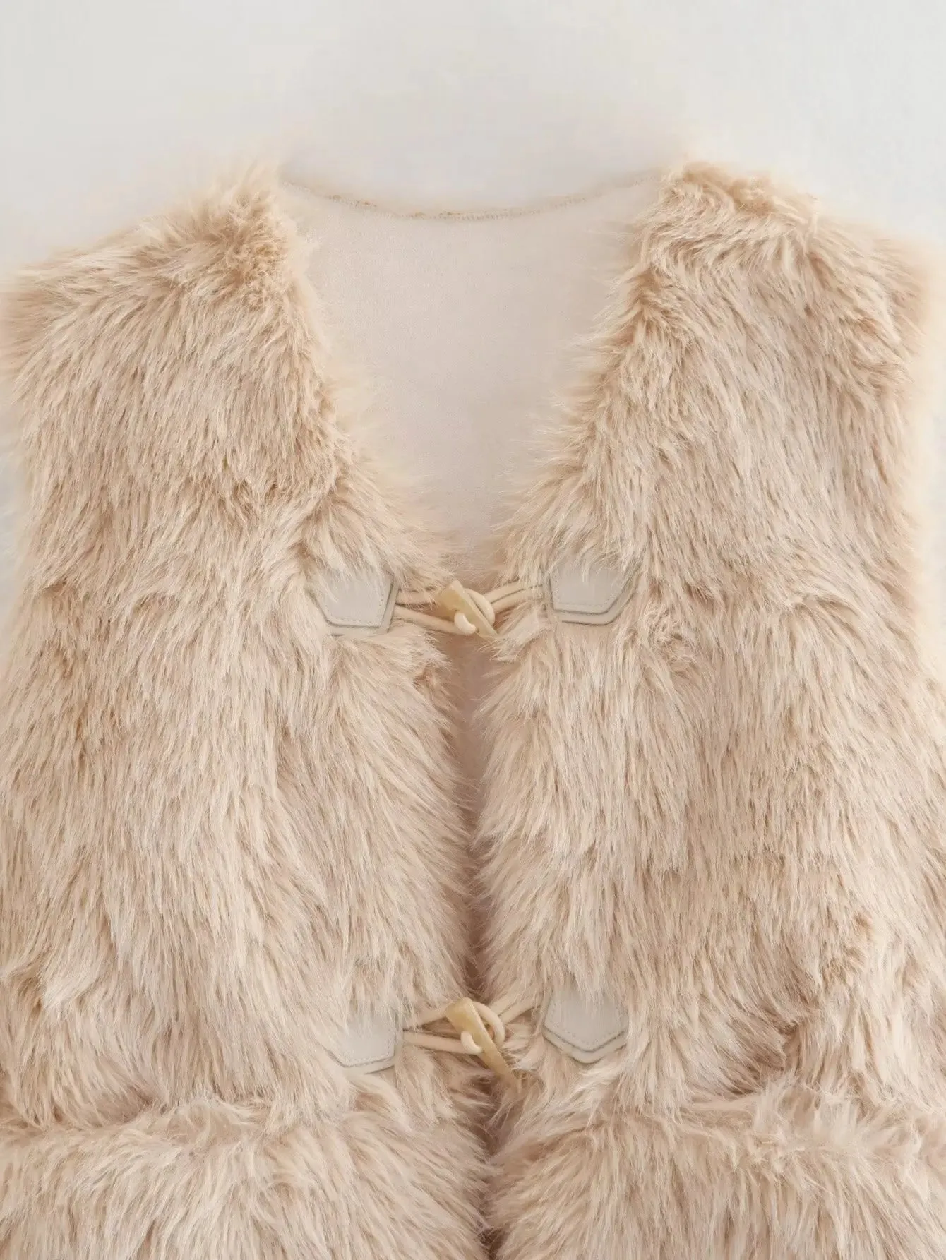 Pre Order:  Toggle Clasps Faux Fur Vest