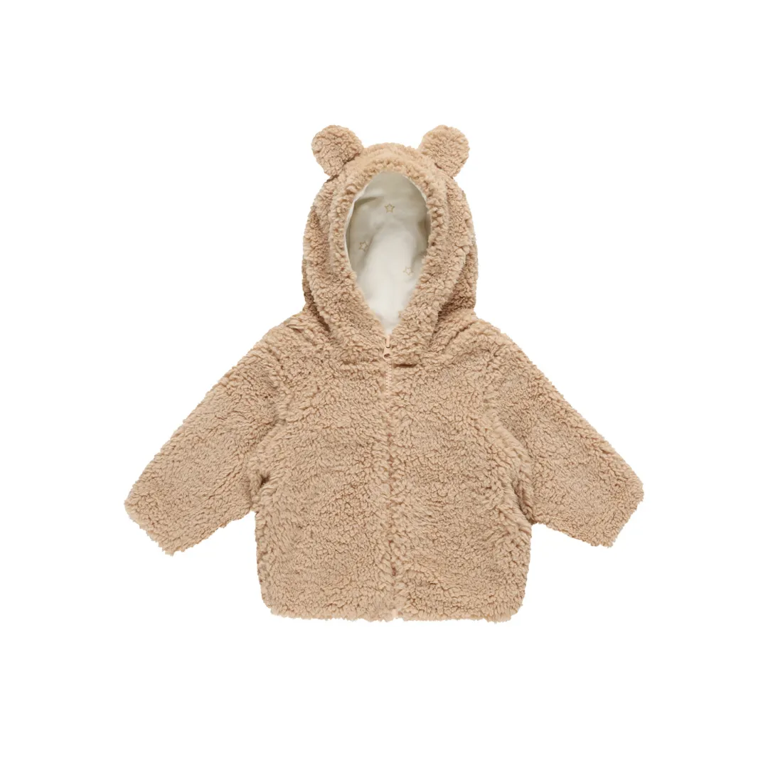 Quincy Mae Beige Bear Jacket